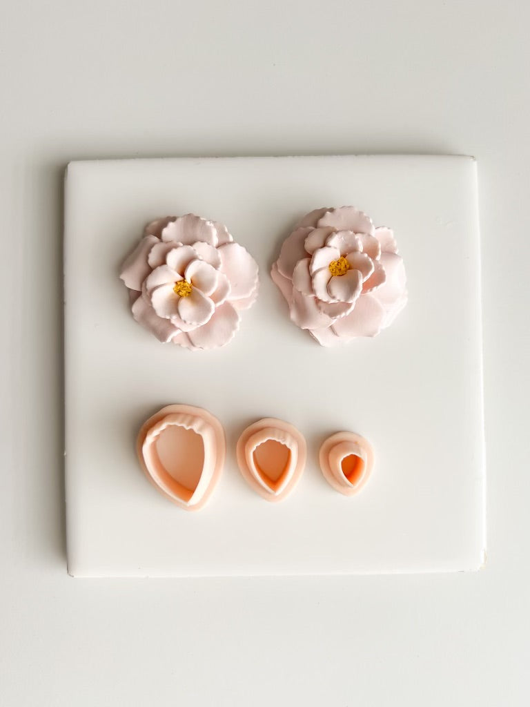 Peony Petal Clay Cutter Set | Peony Petal Polymer Clay Cutter Set for DIY Elegant Earrings Floral Jewelry and Handmade Botanical Accessories