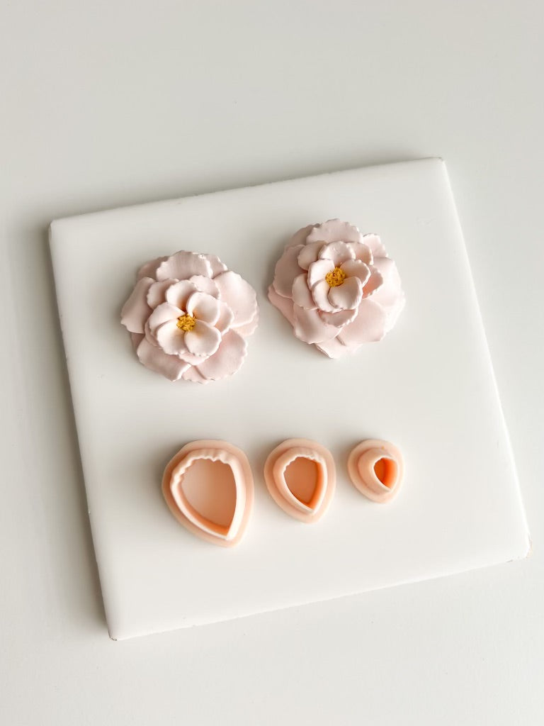 Peony Petal Clay Cutter Set | Peony Petal Polymer Clay Cutter Set for DIY Elegant Earrings Floral Jewelry and Handmade Botanical Accessories