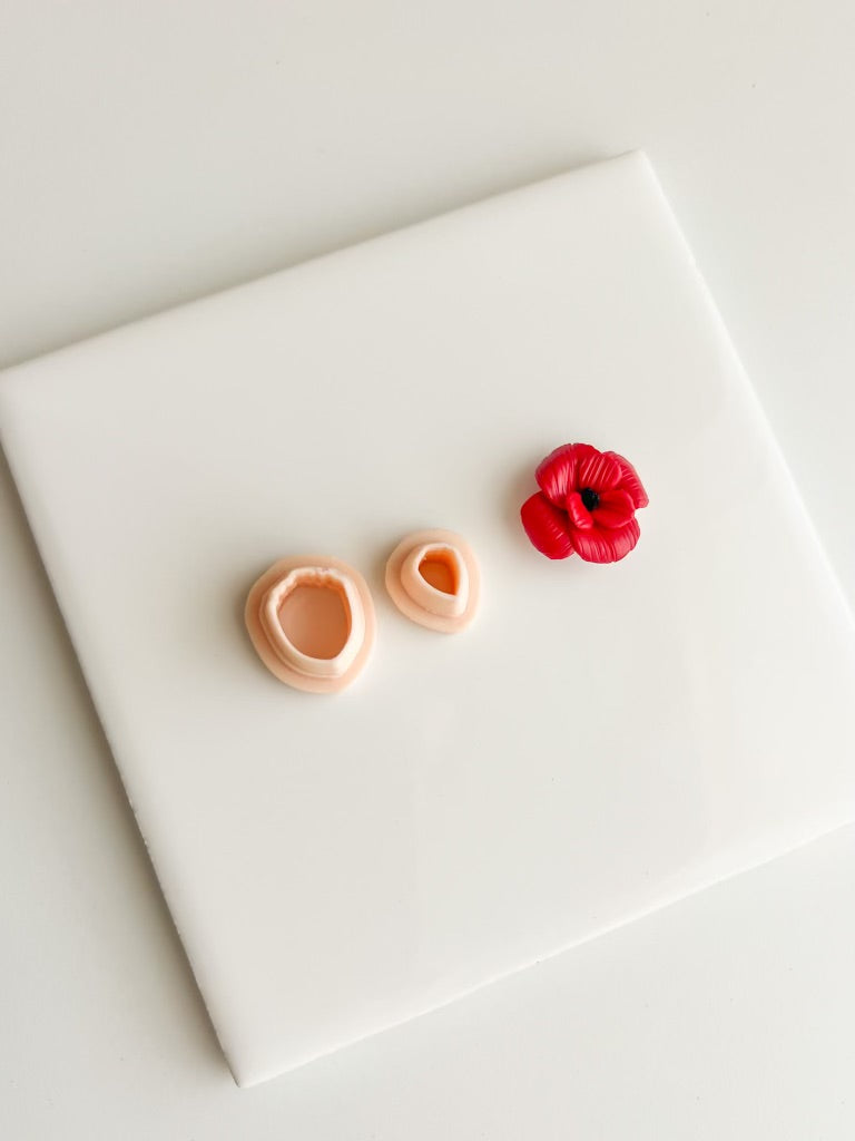 Poppy Petal Clay Cutters | Poppy Petal Polymer Clay Cutter Set for DIY Floral Earrings Botanical Jewelry and Handmade Elegant Accessories