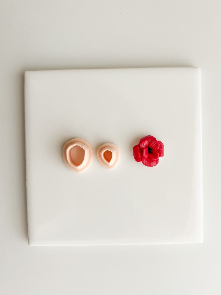 Poppy Petal Clay Cutters | Poppy Petal Polymer Clay Cutter Set for DIY Floral Earrings Botanical Jewelry and Handmade Elegant Accessories