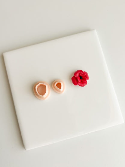 Poppy Petal Clay Cutters | Poppy Petal Polymer Clay Cutter Set for DIY Floral Earrings Botanical Jewelry and Handmade Elegant Accessories