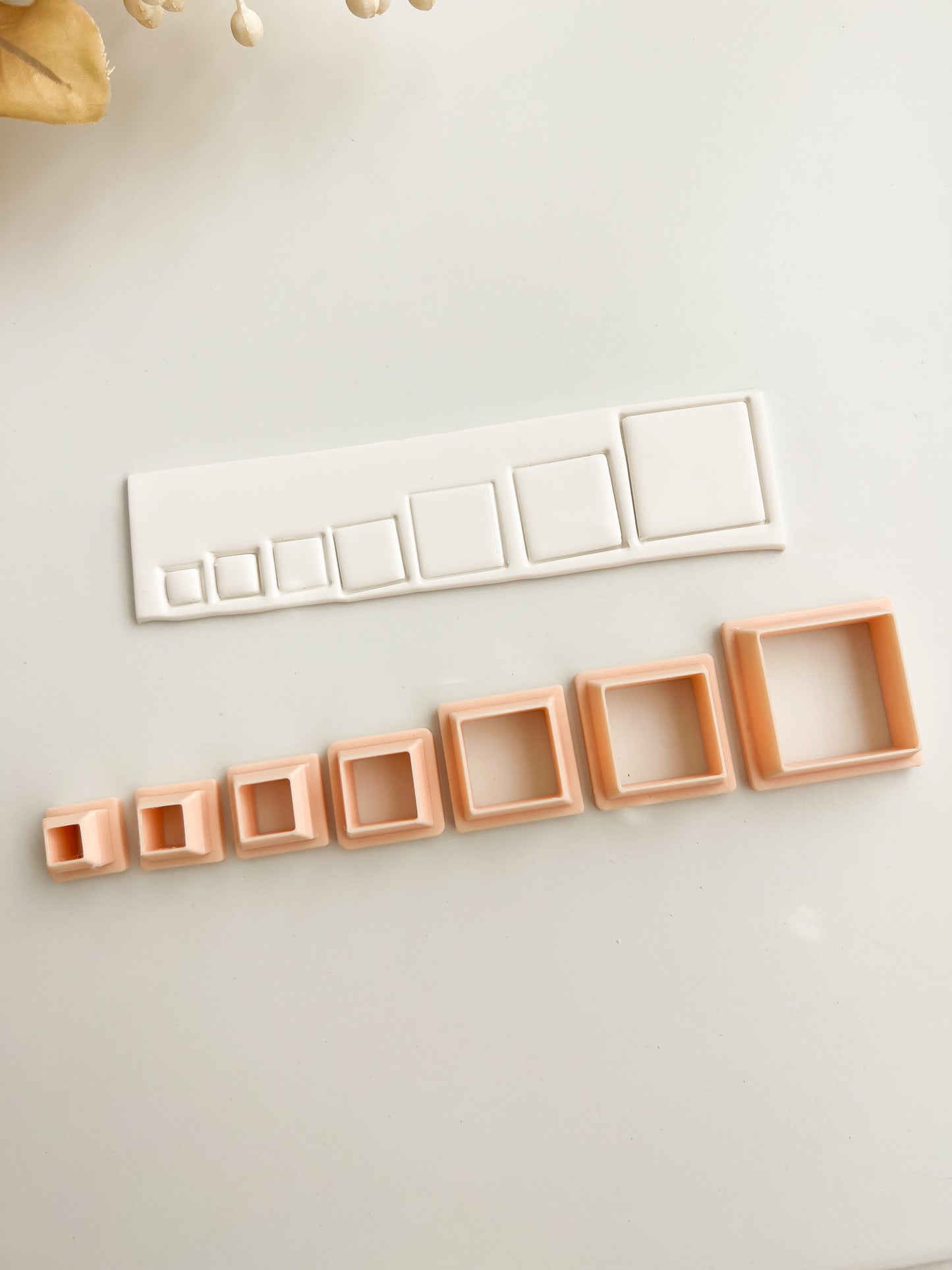 Square Shape Set Clay Cutters | Square Shape Polymer Clay Cutter Set for DIY Geometric Earrings Minimalist-Themed Jewelry and Handmade Modern Accessories