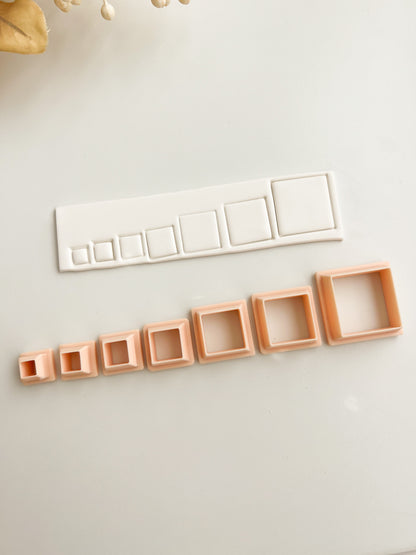 Square Shape Set Clay Cutters | Square Shape Polymer Clay Cutter Set for DIY Geometric Earrings Minimalist-Themed Jewelry and Handmade Modern Accessories