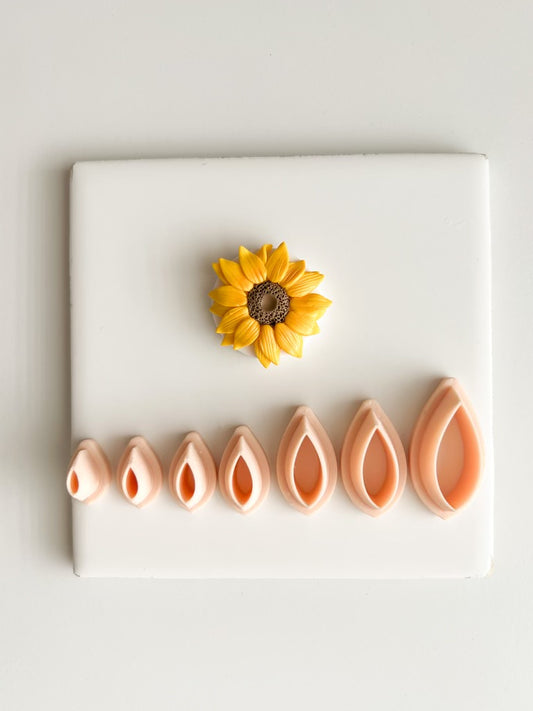 Sunflower Petal Clay Cutter | Sunflower Petal Polymer Clay Cutter for DIY Floral Earrings Botanical Jewelry and Handmade Summer Accessories