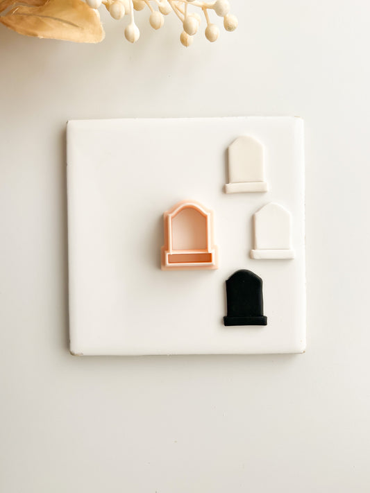 Tombstone No. 2 Clay Cutter | Tombstone No. 2 Polymer Clay Cutter for DIY Halloween Earrings Spooky-Themed Jewelry and Handmade Haunted Accessories