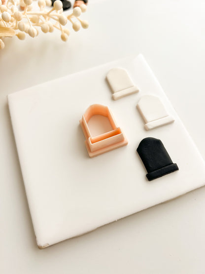 Tombstone No. 2 Clay Cutter | Tombstone No. 2 Polymer Clay Cutter for DIY Halloween Earrings Spooky-Themed Jewelry and Handmade Haunted Accessories