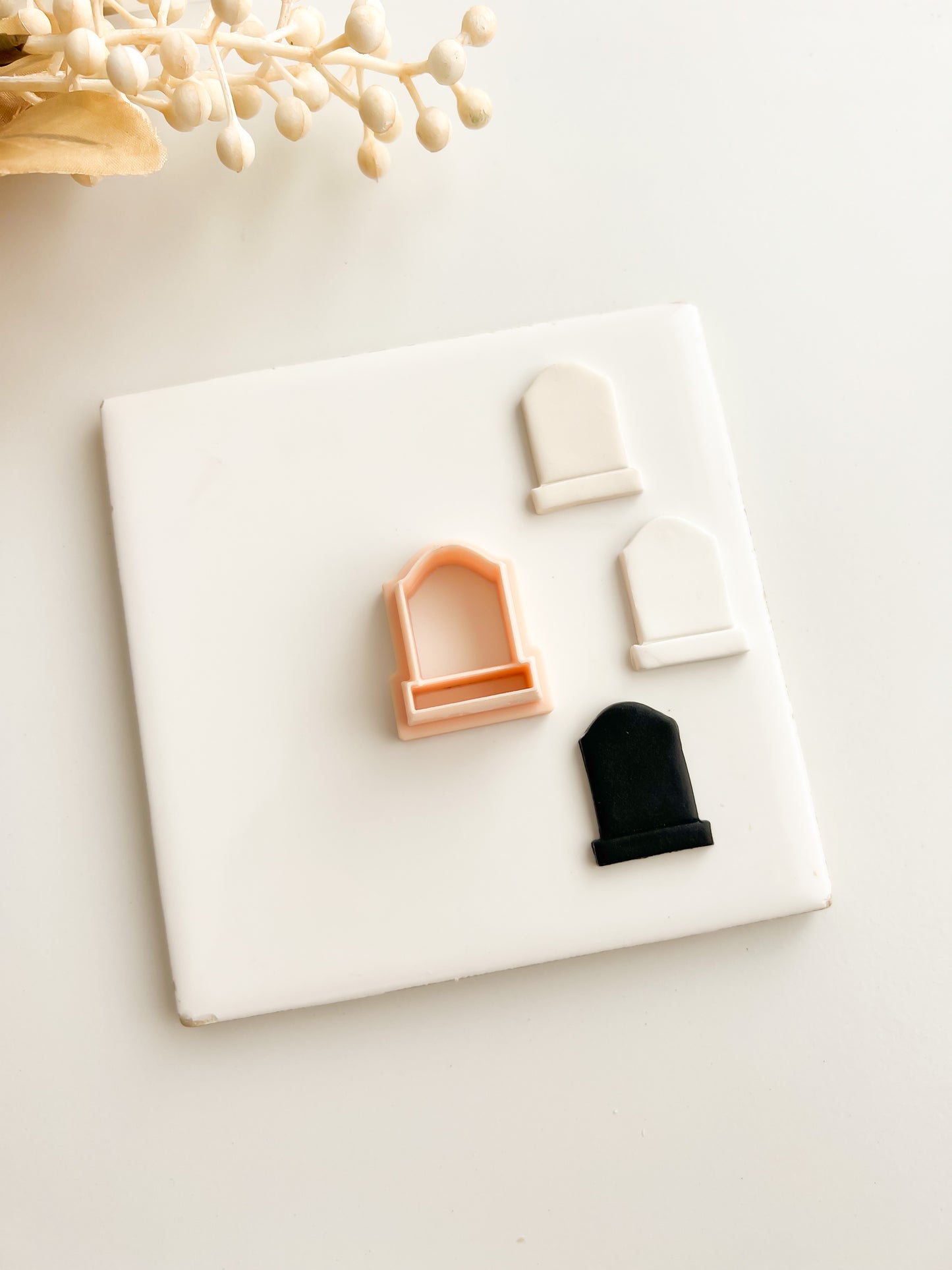 Tombstone No. 2 Clay Cutter | Tombstone No. 2 Polymer Clay Cutter for DIY Halloween Earrings Spooky-Themed Jewelry and Handmade Haunted Accessories