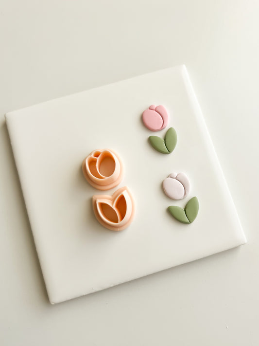 Tulip No. 1 Clay Cutter | Tulip No. 1 Polymer Clay Cutter for DIY Spring Earrings Floral Jewelry and Handmade Botanical Accessories