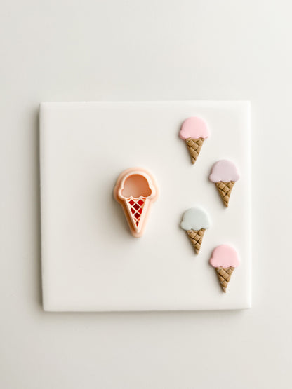 Ice Cream Shape No. 2 Clay Cutter | Ice Cream Shape No. 2 Polymer Clay Cutter for DIY Summer Earrings Dessert Jewelry and Handmade Sweet Accessories