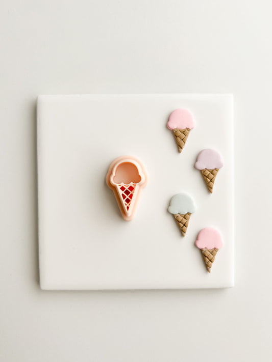 Ice Cream Shape No. 2 Clay Cutter | Ice Cream Shape No. 2 Polymer Clay Cutter for DIY Summer Earrings Dessert Jewelry and Handmade Sweet Accessories