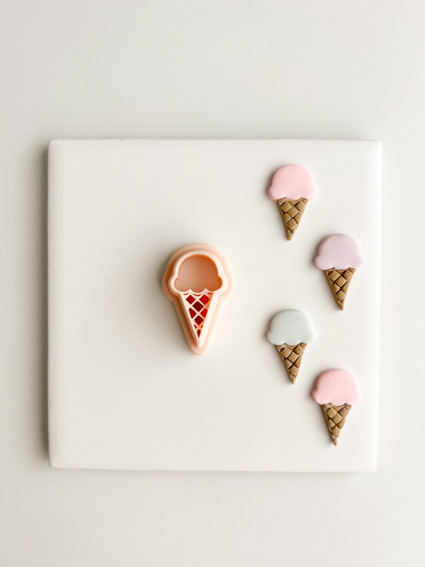 Ice Cream Shape No. 2 Clay Cutter | Ice Cream Shape No. 2 Polymer Clay Cutter for DIY Summer Earrings Dessert Jewelry and Handmade Sweet Accessories