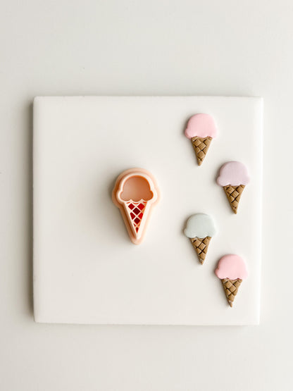 Ice Cream Shape No. 2 Clay Cutter | Ice Cream Shape No. 2 Polymer Clay Cutter for DIY Summer Earrings Dessert Jewelry and Handmade Sweet Accessories
