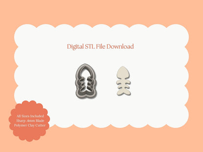 Boned Fish Clay Cutter | STL File Download Polymer Clay Cutter Spring Summer Beach