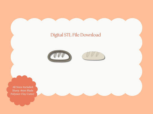 Bread Loaf Clay Cutter | STL File Download Polymer Clay Cutter Spring Summer Food Dessert Breakfast