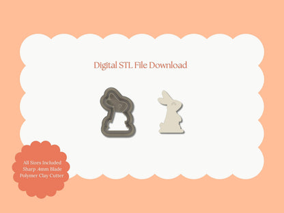 Bunny No. 2 Clay Cutter | STL File Download Polymer Clay Cutter Spring Clay Animal