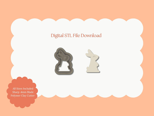 Bunny No. 2 Clay Cutter | STL File Download Polymer Clay Cutter Spring Clay Animal