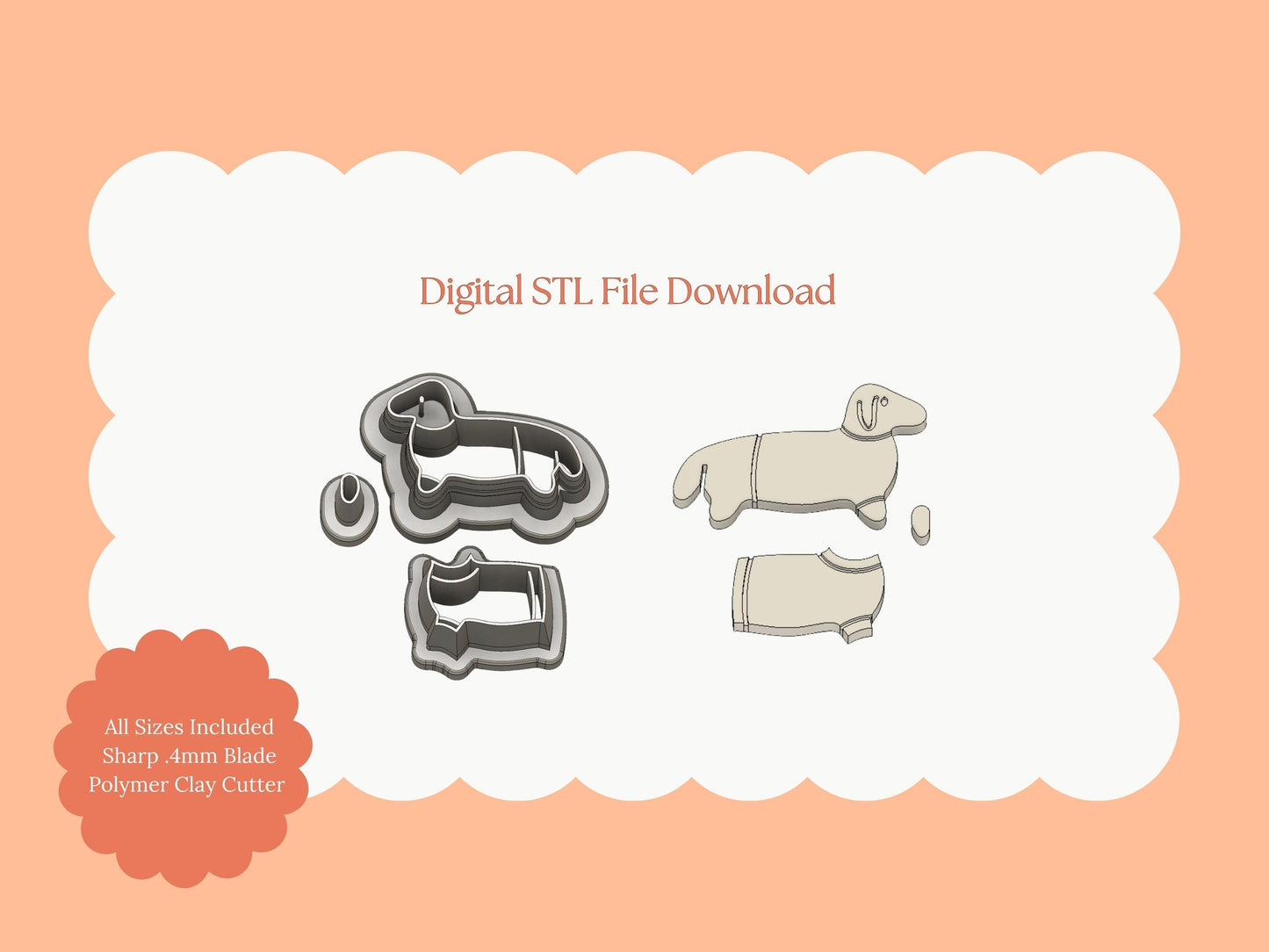 Christmas Puppy Clay Cutter | Christmas Puppy STL File – Digital Holiday Cutter for Cute Earrings & Pet-Themed Clay Crafts