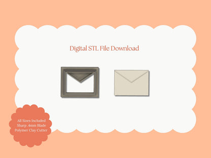 Love Letter No. 2 Clay Cutter | Love Letter No. 2 STL File – Digital Valentine Cutter for Romantic Earrings & Cute Clay Crafts