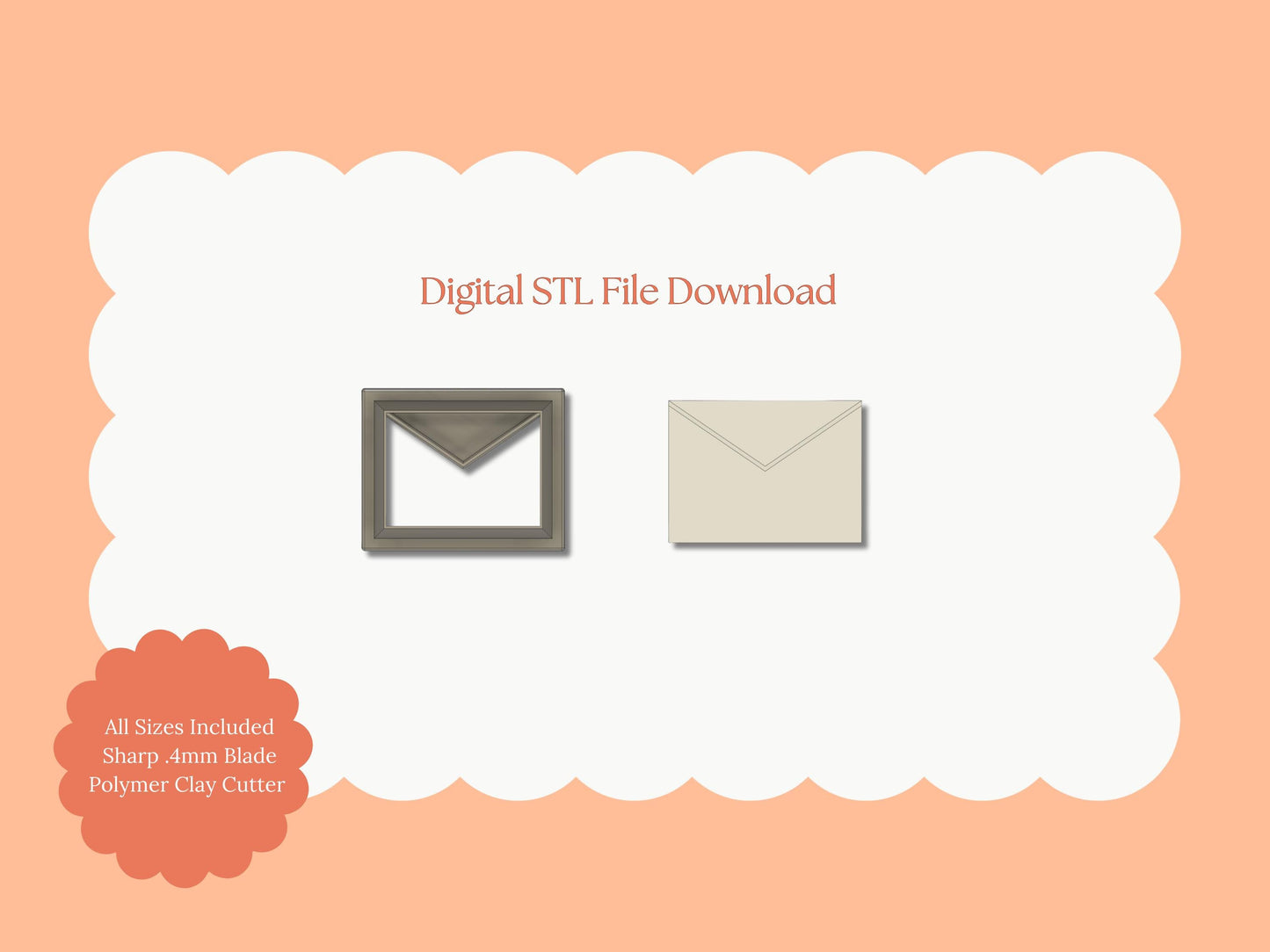 Love Letter No. 2 Clay Cutter | Love Letter No. 2 STL File – Digital Valentine Cutter for Romantic Earrings & Cute Clay Crafts