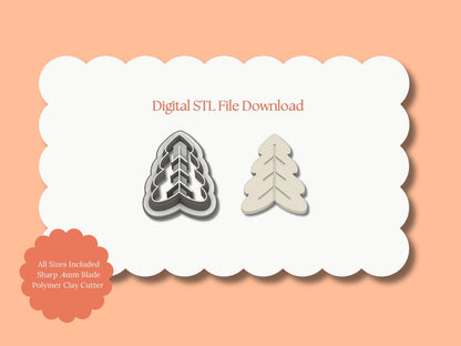 Norwegian Tree No. 1 Clay Cutter | Norwegian Tree STL File – Digital Holiday Clay Cutter for Christmas Earrings