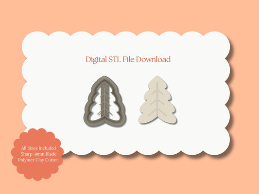 Norwegian Tree No. 1 Clay Cutter | Norwegian Tree STL File – Digital Holiday Clay Cutter for Christmas Earrings