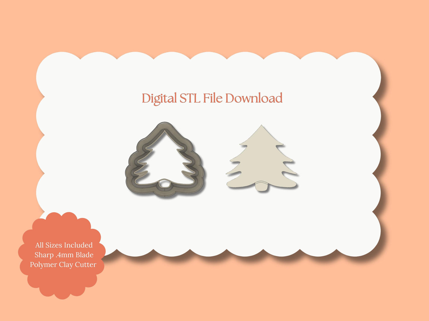 Tree No. 9 Clay Cutter | Christmas Tree STL File – Nature Holiday Earrings Digital Cutter
