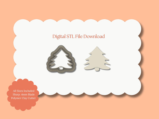 Tree No. 9 Clay Cutter | Christmas Tree STL File – Nature Holiday Earrings Digital Cutter