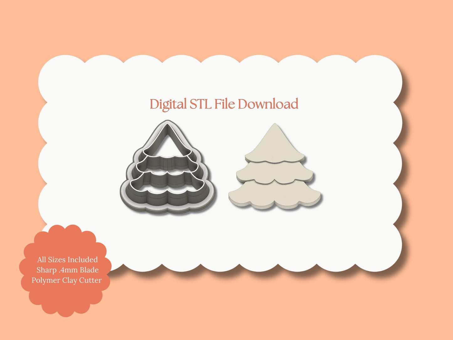 Tree No. 11 Clay Cutter | Tree STL File – Holiday Earrings Digital Christmas Forest Cutter
