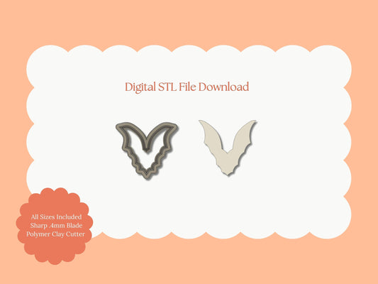 Bat No. 6 Clay Cutter | Bat STL File – Digital Halloween Cutter for Spooky Earrings & Night-Themed Clay Crafts