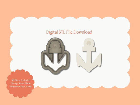 Anchor Clay Cutter | Anchor STL File – Digital Nautical Cutter for Ocean Earrings & Maritime Clay Crafts