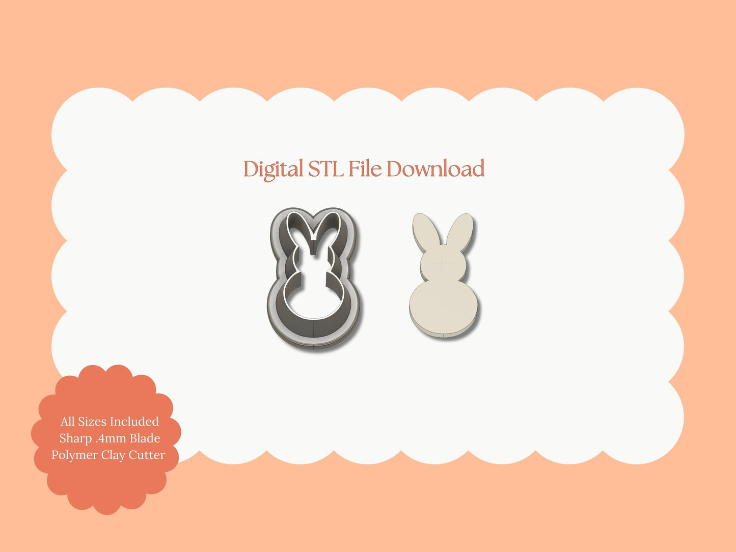 Bunny Peep Clay Cutter | Bunny Peep STL File – Digital Easter Cutter for Cute Earrings & Spring Clay Crafts