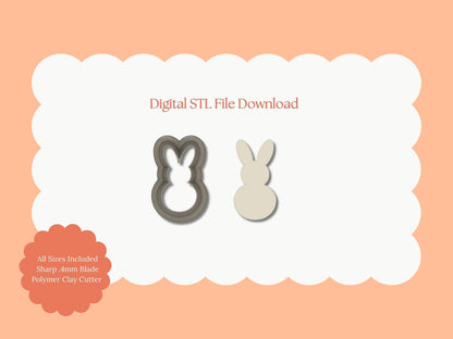 Bunny Peep Clay Cutter | Bunny Peep STL File – Digital Easter Cutter for Cute Earrings & Spring Clay Crafts