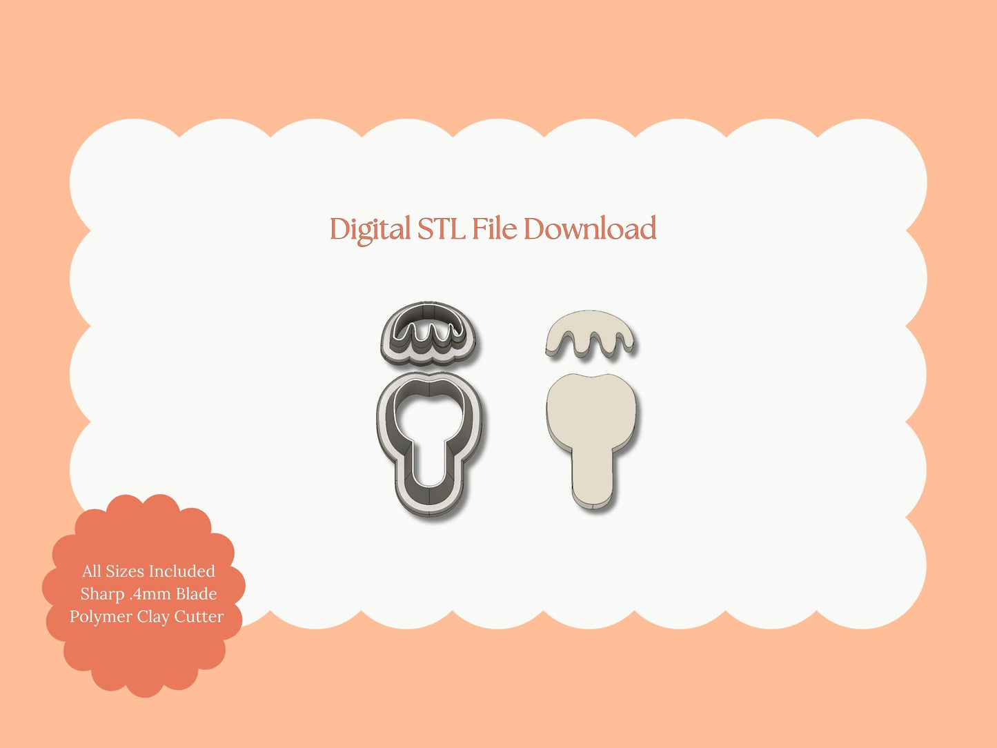 Caramel Apple Clay Cutter | Caramel Apple STL File – Digital Fall Cutter for Food Earrings & Sweet Clay Crafts