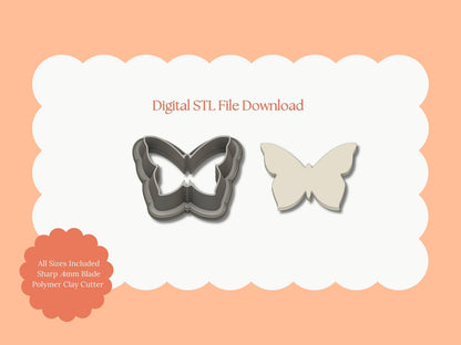 Butterfly No. 3 Clay Cutter | Butterfly No. 3 STL File – Digital Nature Cutter for Cute Earrings & Garden Clay Crafts