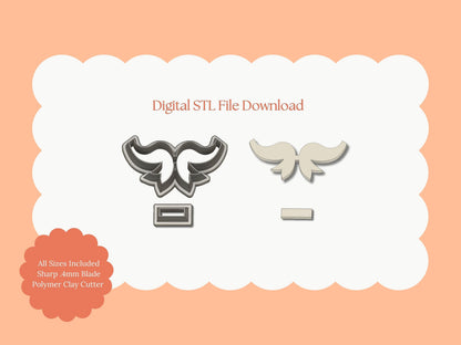Coquette Bow No. 4 Clay Cutter | Coquette Bow No. 4 STL File – Digital Cute Cutter for Fashion Earrings & Bow Clay Crafts