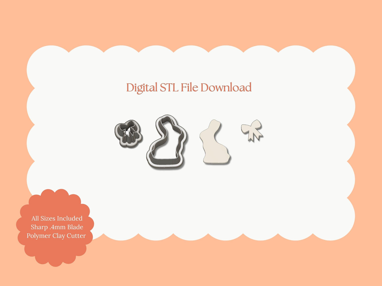 Chocolate Bunny Clay Cutter | Chocolate Bunny STL File – Digital Easter Cutter for Spring Earrings & Holiday Clay Crafts