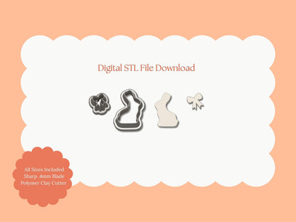 Chocolate Bunny Clay Cutter | Chocolate Bunny STL File – Digital Easter Cutter for Spring Earrings & Holiday Clay Crafts