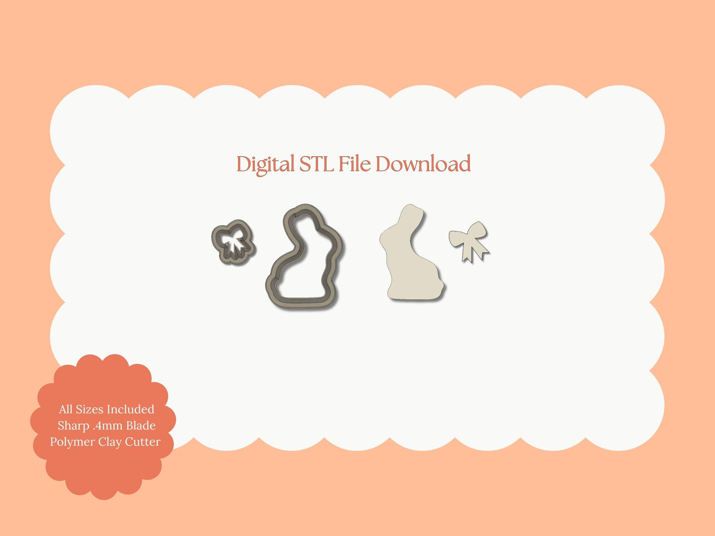 Chocolate Bunny Clay Cutter | Chocolate Bunny STL File – Digital Easter Cutter for Spring Earrings & Holiday Clay Crafts