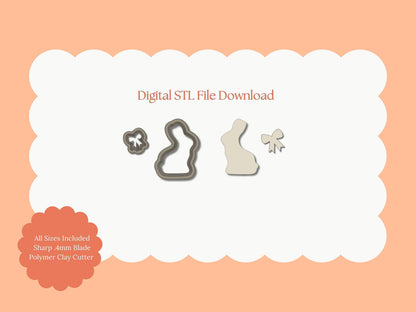 Chocolate Bunny Clay Cutter | Chocolate Bunny STL File – Digital Easter Cutter for Spring Earrings & Holiday Clay Crafts