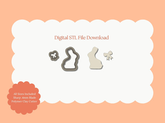 Chocolate Bunny Clay Cutter | Chocolate Bunny STL File – Digital Easter Cutter for Spring Earrings & Holiday Clay Crafts