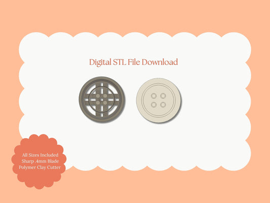 Button No. 1 Clay Cutter | Button No. 1 STL File – Digital Sewing Cutter for Fashion Earrings & Cute Clay Crafts
