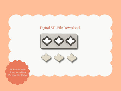 Petal Set No. 1 Clay Cutter | Petal Set No. 1 STL File – Digital Botanical Cutter for Floral Earrings & Elegant Clay Crafts