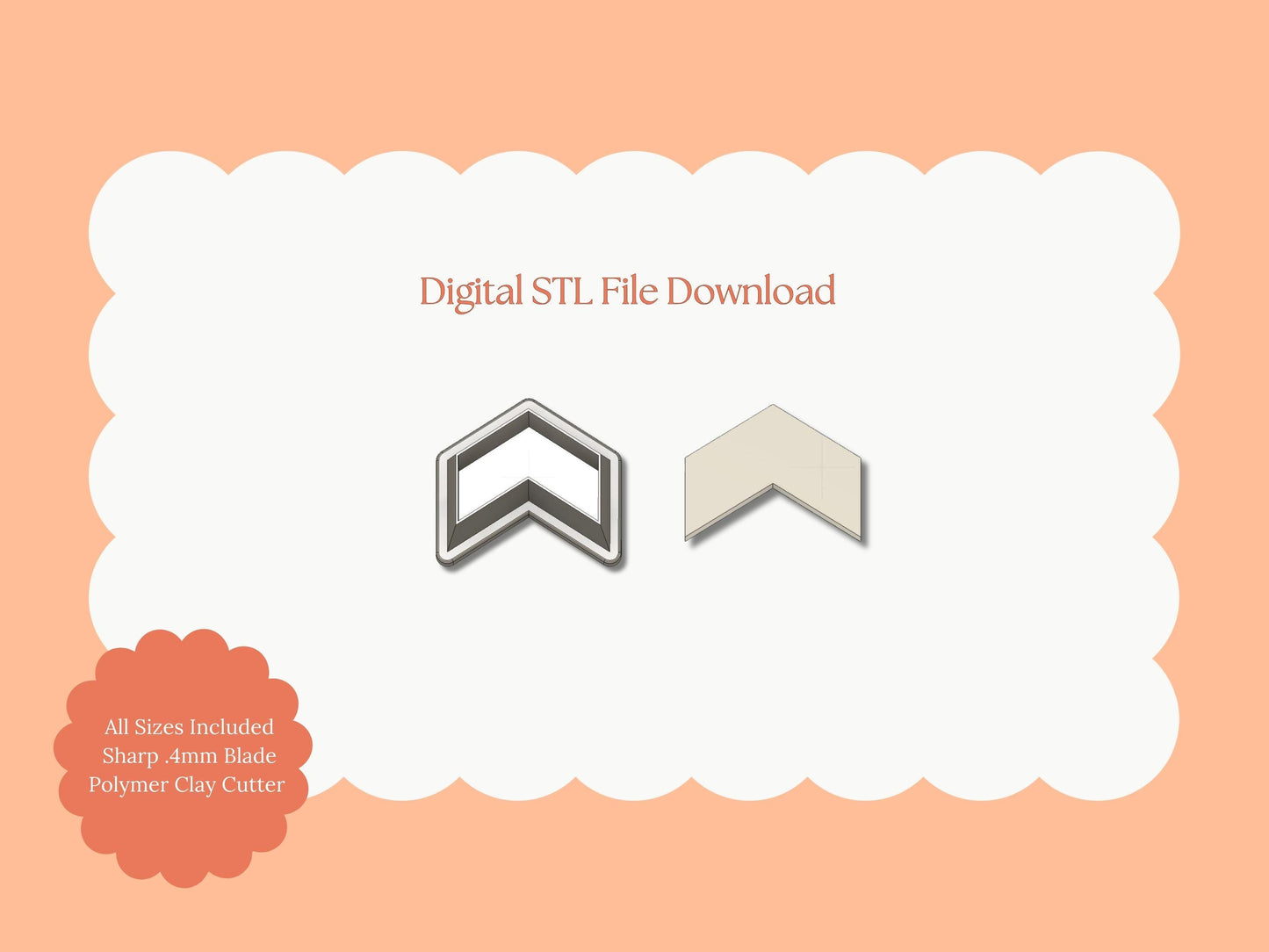 Chevron Stripe Shape Clay Cutter | Chevron Stripe STL File – Digital Geometric Cutter for Modern Earrings & Minimal Clay Crafts