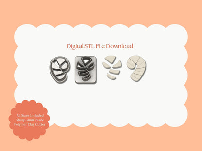 Candy Cane No. 4 Clay Cutter | Candy Cane No. 4 STL File – Digital Christmas Cutter for Sweet Earrings & Festive Clay Crafts