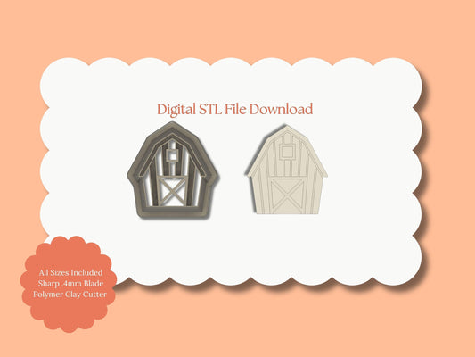Barn | STL File Download Polymer Clay Cutter Fruit Spring Summer Farm Animals