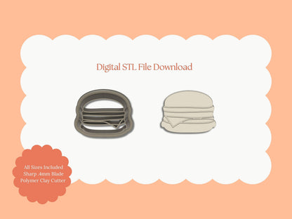 Burger | STL File Download Polymer Clay Cutter BBQ Summer 4th of July