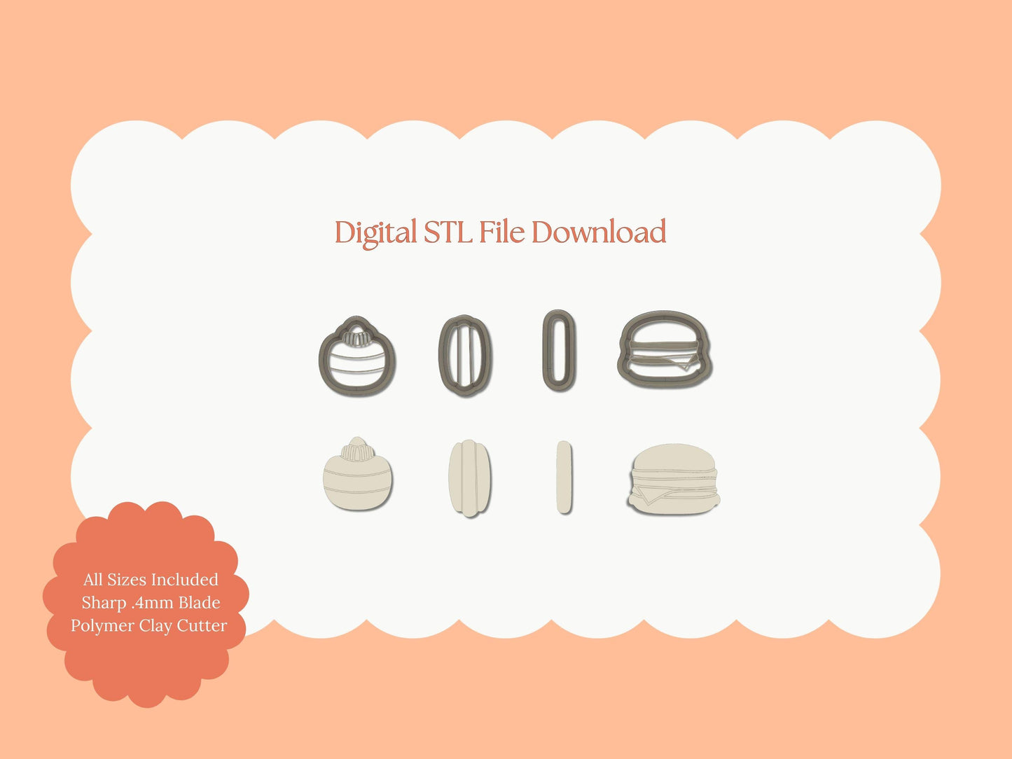 BBQ Trio | STL File Download Polymer Clay Cutter BBQ Summer 4th of July