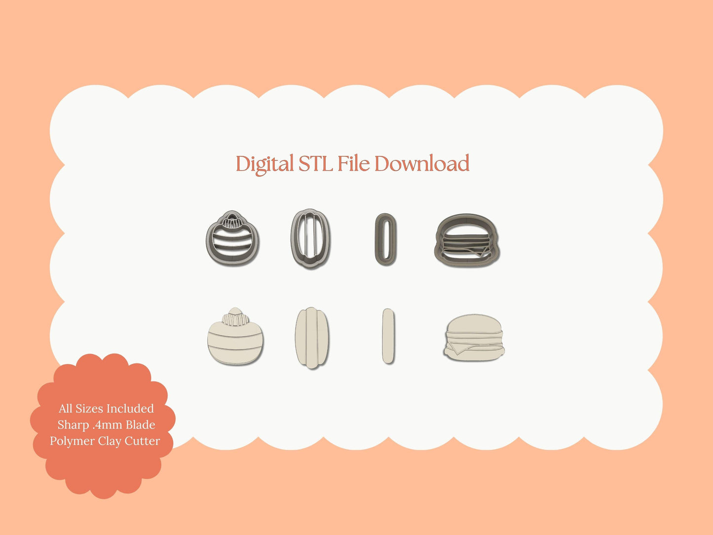 BBQ Trio | STL File Download Polymer Clay Cutter BBQ Summer 4th of July