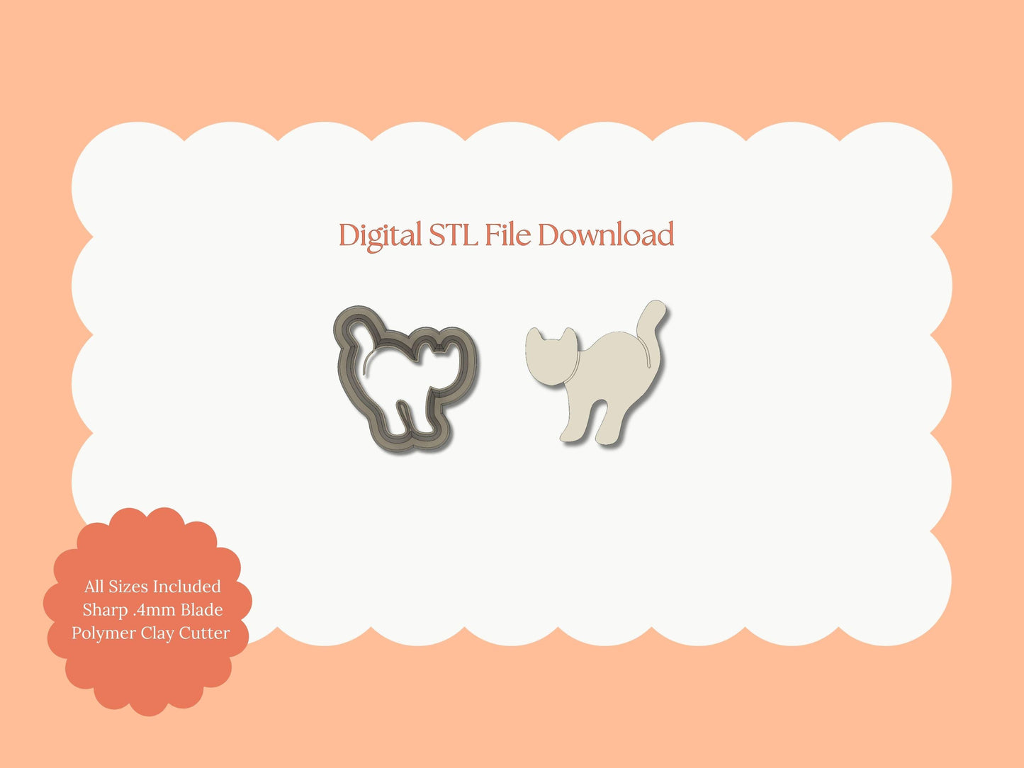 Cat No. 5 Clay Cutter | Cat No. 5 STL File – Digital Pet Cutter for Cute Earrings & Animal Clay Crafts