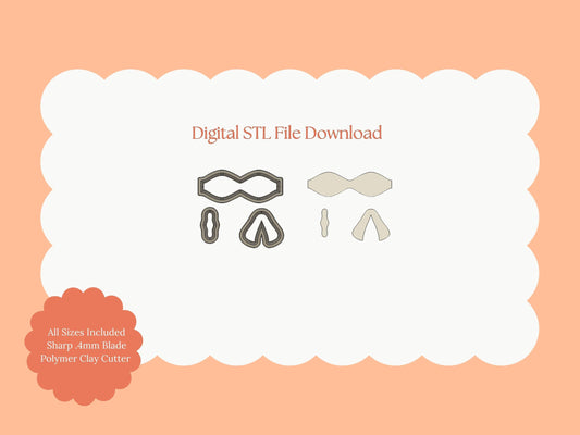 Coquette Bow No. 6 Clay Cutter | Coquette Bow No. 6 STL File – Digital Elegant Cutter for Cute Earrings & Fashion Clay Crafts